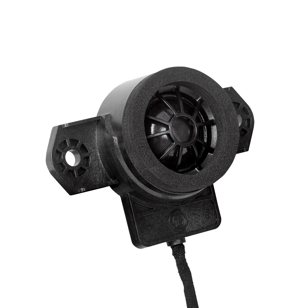 Modellanpassad diskant för nyare Volvo, svart plastkälla med fästen.