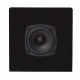 DLS Flatbox Slim Mini vägghögtalare i mattsvart, styck Vägghögtalare i mattsvart med en rund högtalare i mitten.