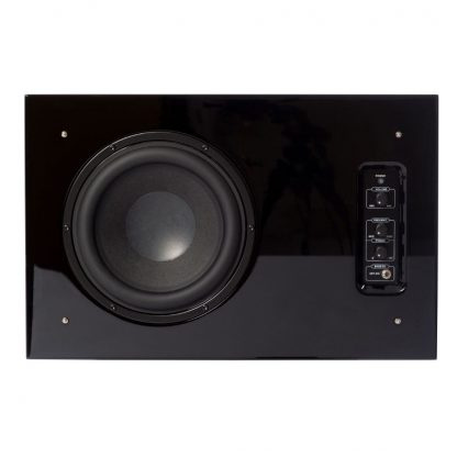 DLS Flatsub 8.2 vägghängningsbar aktiv subwoofer, pianosvart
