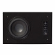 DLS Flatsub 8.2 vägghängningsbar aktiv subwoofer, mattsvart Aktiv vägghängd subwoofer med mattsvart finish och kontroller.