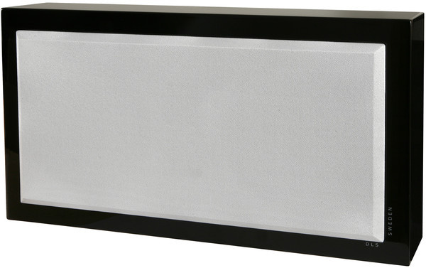 En svart Bluetooth-högtalare med vit front och stilren design.