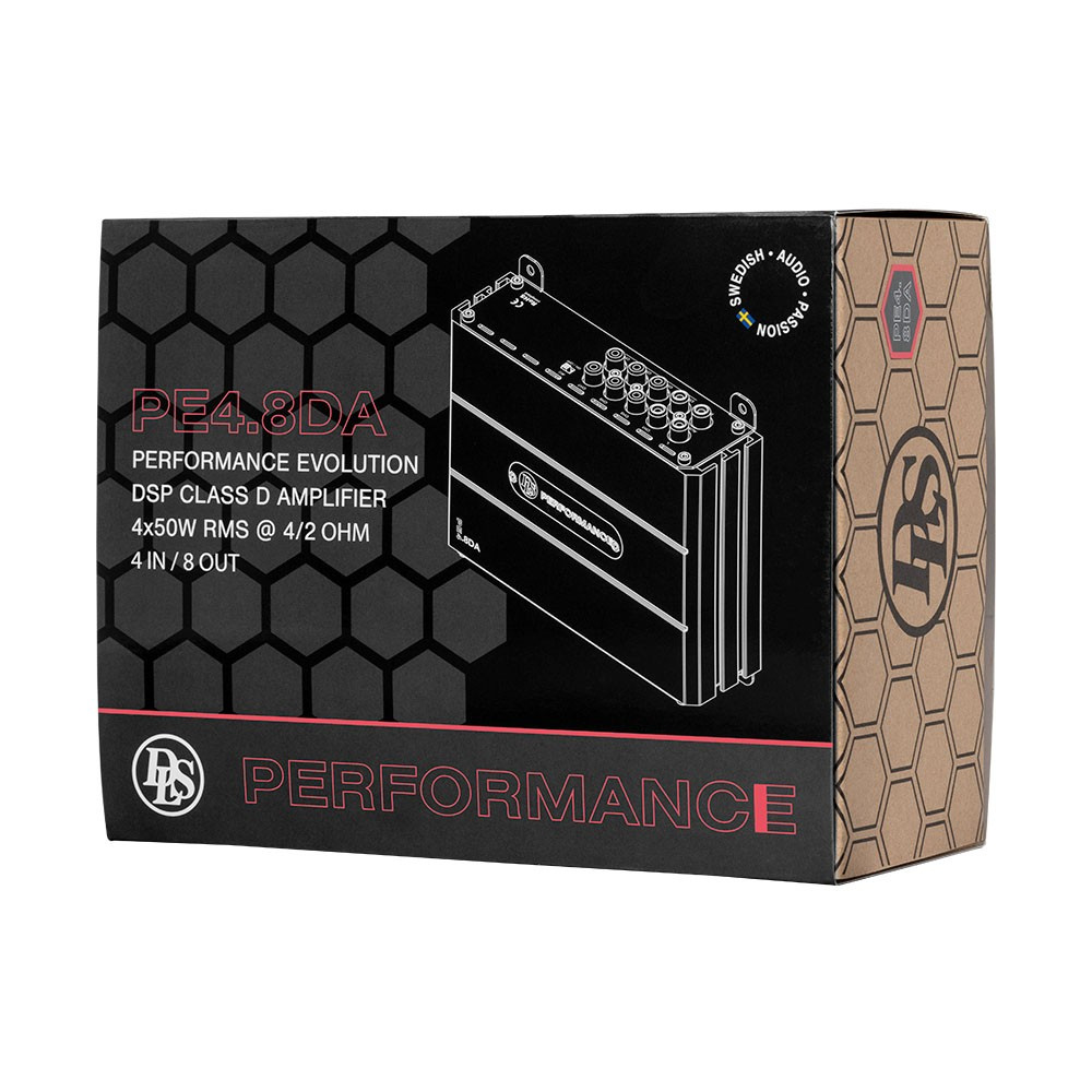 DLS PE4.8DA, 8-kanalig DSP med inbyggd förstärkare och Bluetooth