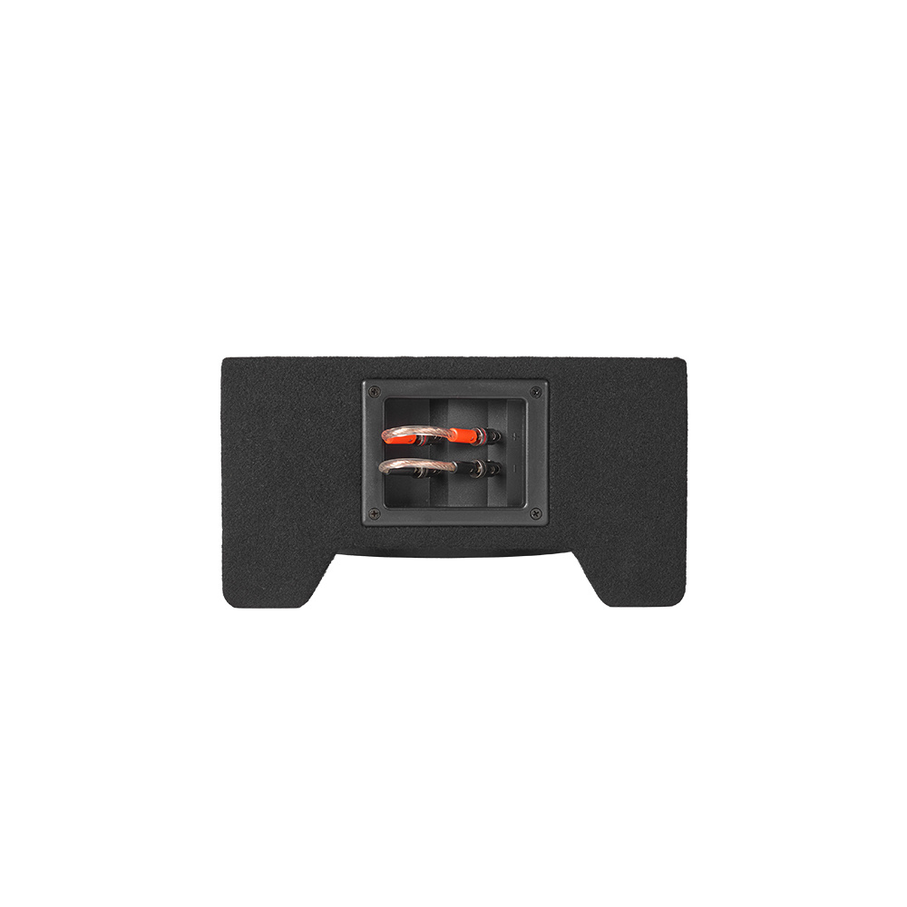 En svart baslåda med anslutningar på baksidan.