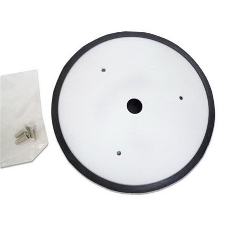 Magnetfäste i rund form med hål för montering, inklusive skruvar.