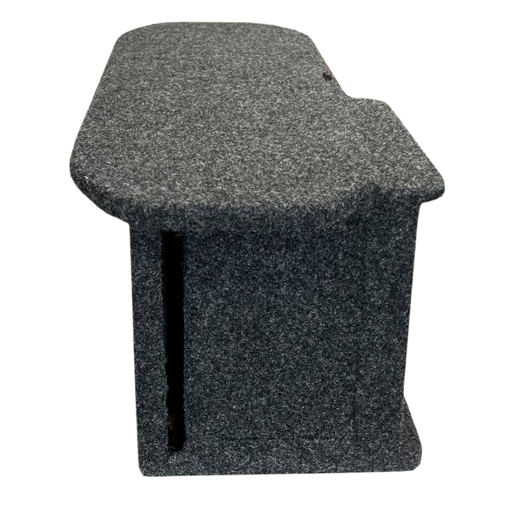 Modellanpassad baslåda i grått tyg för Audi Q4, VW ID.4/ID.5, Skoda Enyaq.