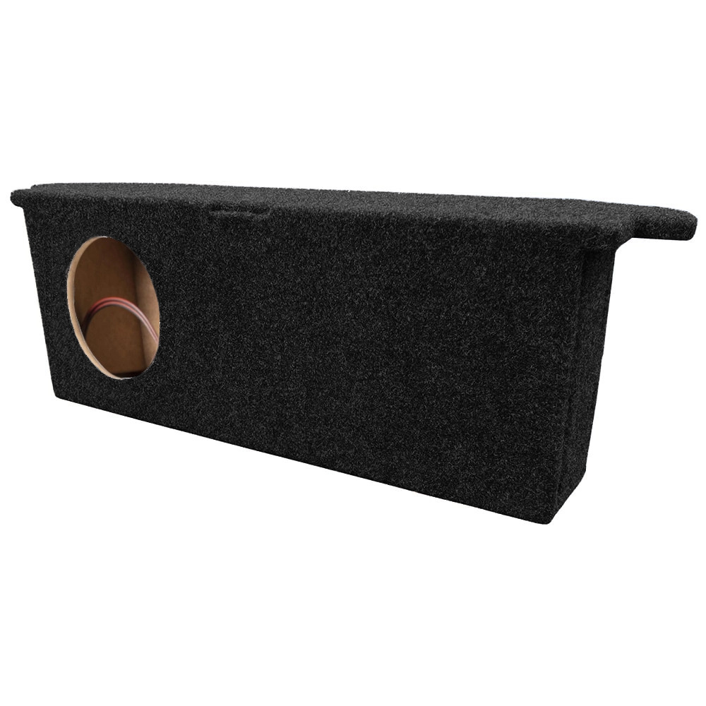 Modellanpassad tom baslåda för VW ID.3, svart med högtalarkuvert.