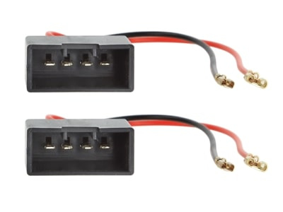 Högtalaradapterkabel för baslådor, BMW, par med kontakter och ledningar.