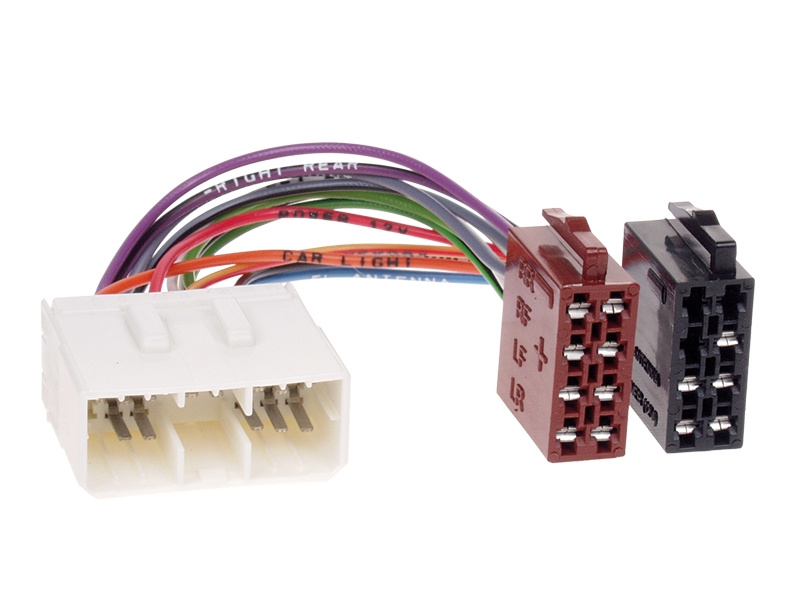 ISO-kontakt med kablar, avsedd för Hyundai bilar från 1992 och framåt.