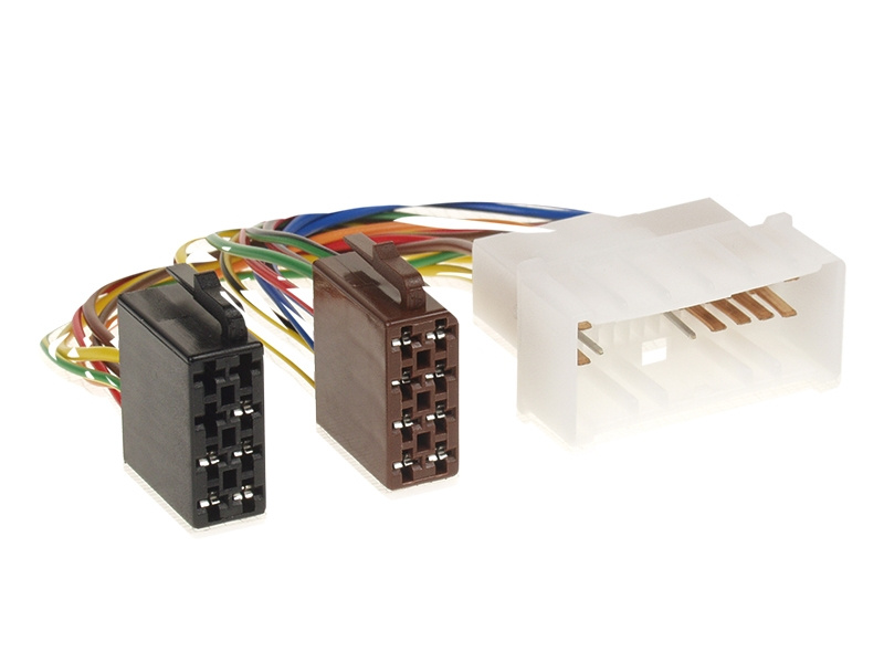 ISO-kontakt med två anslutningar och flerfärgade kablar.