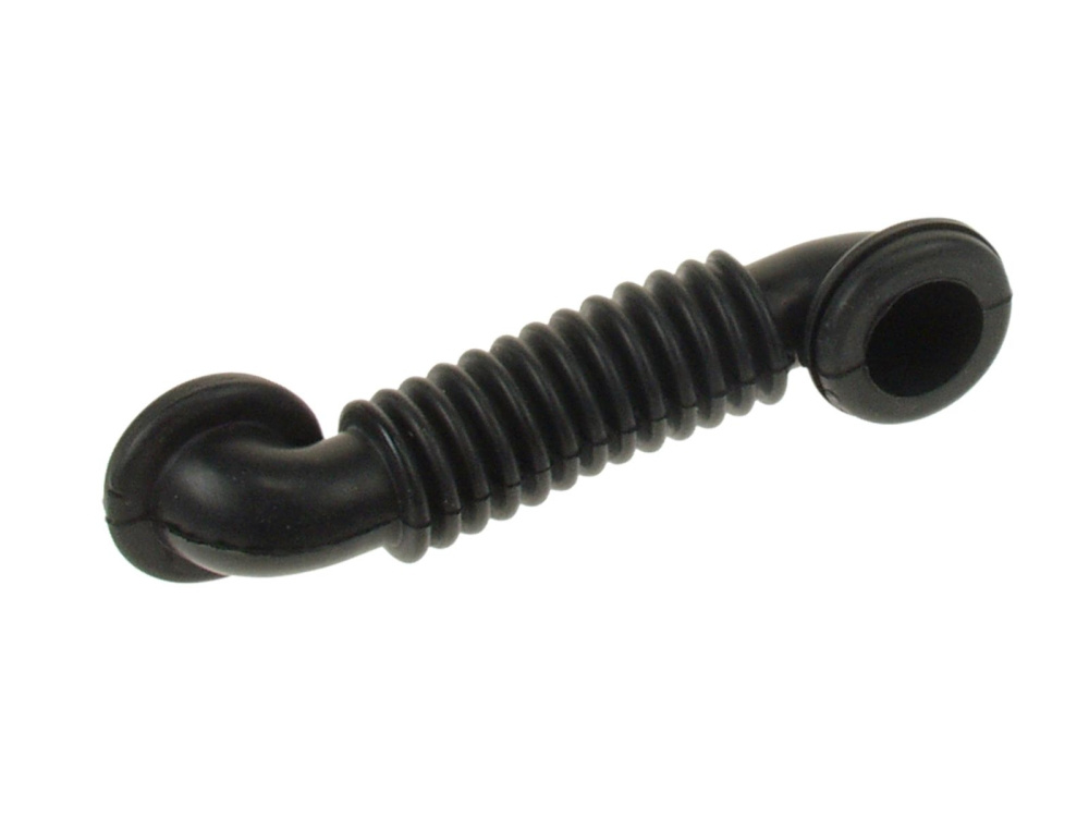 Gummigenomföring med böjd form och ruggad yta, 35 mm lång.