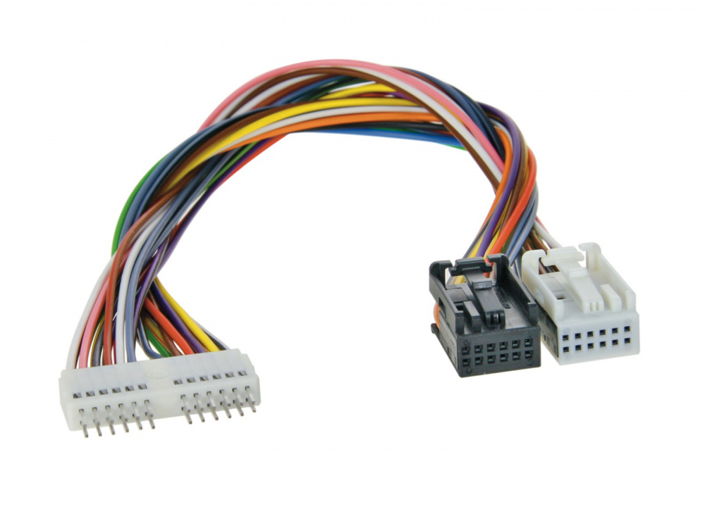 Kablage med flera färgglada ledningar och kontakter för Mercedes-Benz.