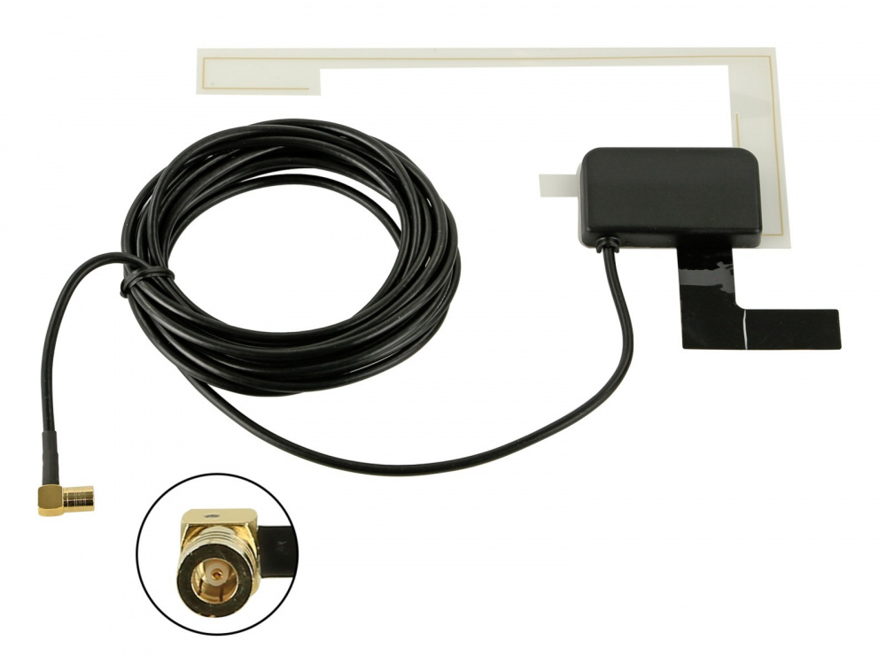 En fönstermonterad DAB-antenn med 3 meters kabel.