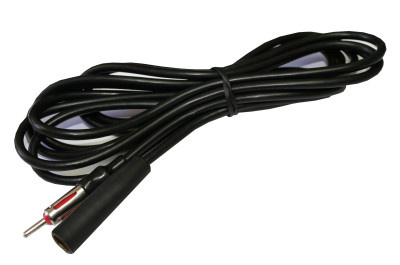 Svart antennförlängare, 450 cm lång, med anslutningar i vardera änden.