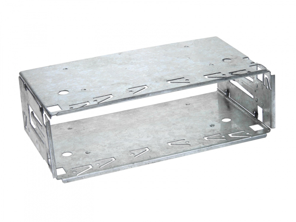 En metallplåtram för att montera köksapparater.