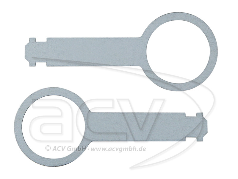 Urtagningsverktyg för Audi, Seat, Skoda och VW, metallnycklar för installation.