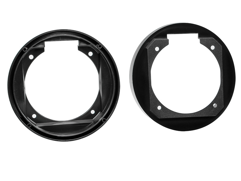 Högtalaradapter i plast för 6,5-tums högtalare, rund form, två delar.