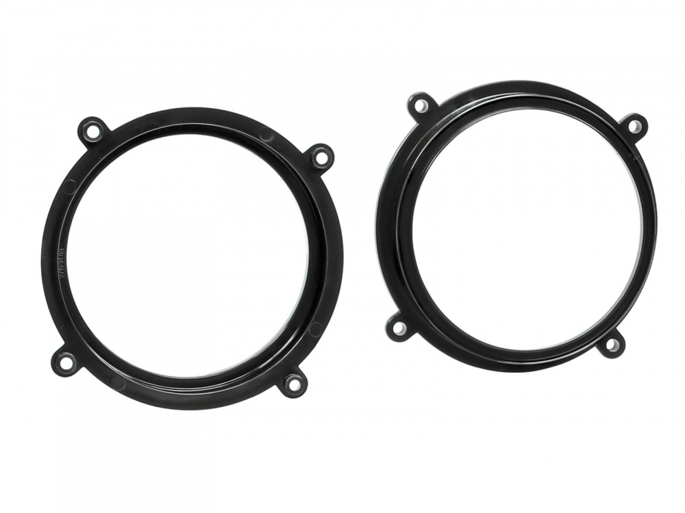 Högtalaradapter för Fiat, 5.25 tum, par av svarta ringar.