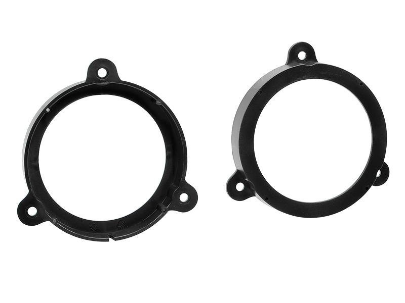 Högtalaradapter för Renault Megane III, svart plast, rund form.