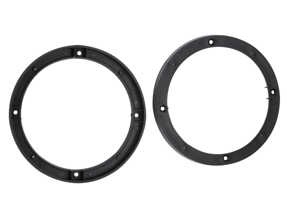 Två svarta plastadapterringar för högtalare, Ø160 mm.
