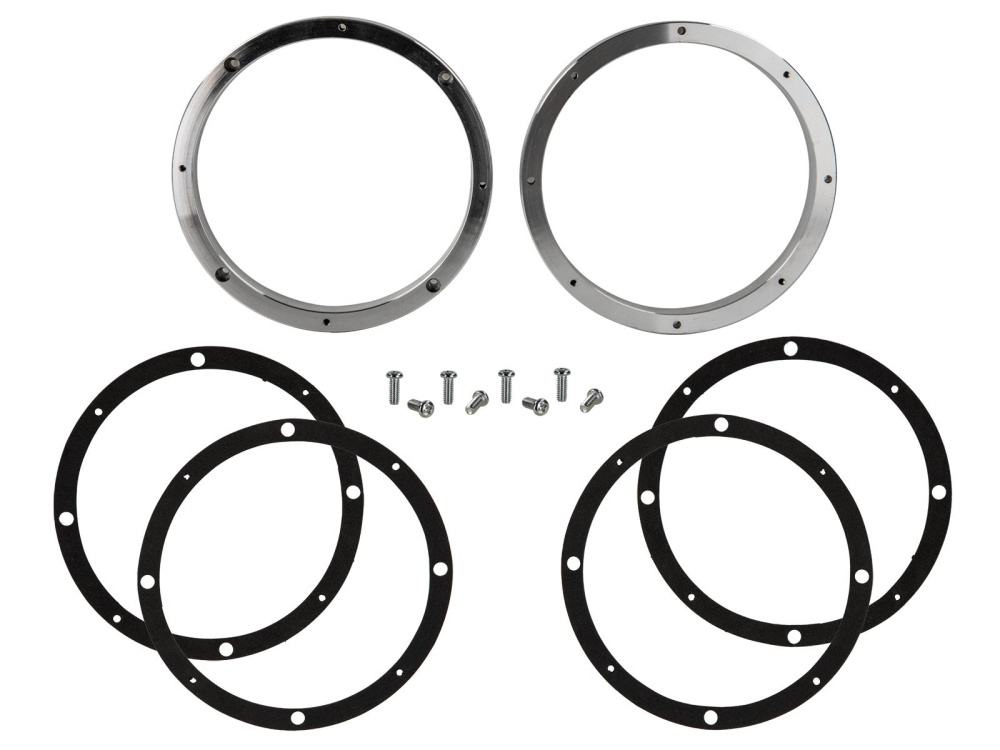 Högtalaradapter i aluminium och gummi med skruvar för installation.