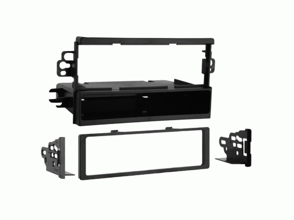 Monteringsram 1-DIN med prylfack, svart