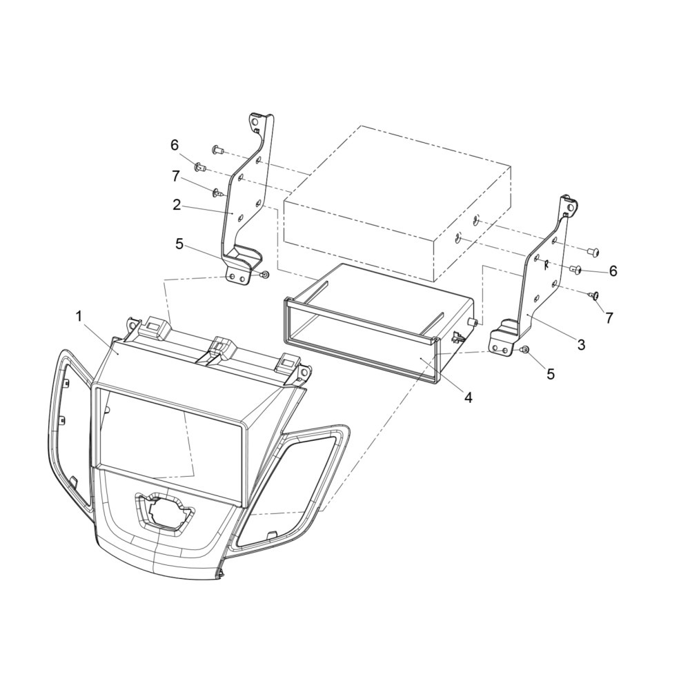 Monteringsram 2-DIN Ford Fiesta, silver