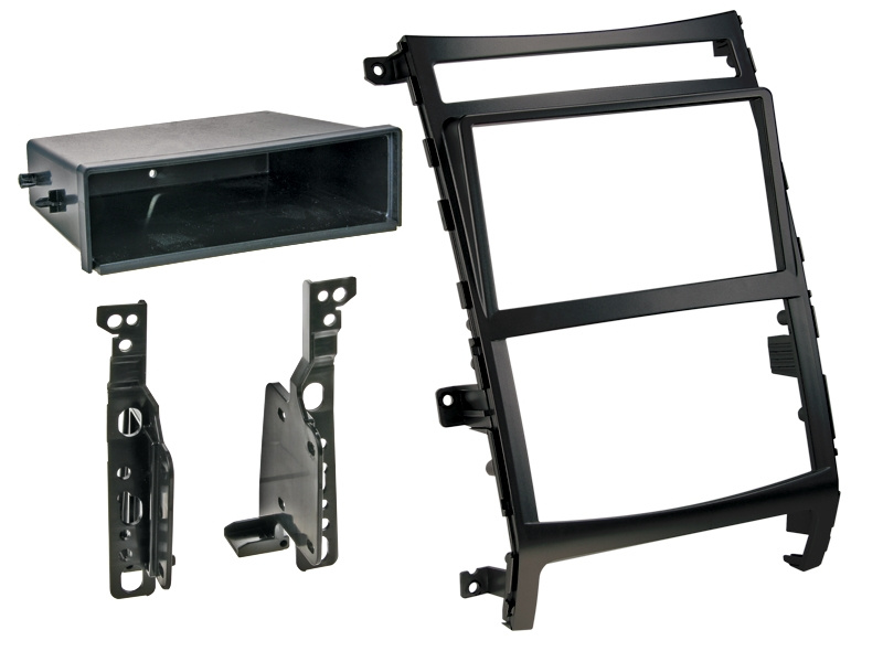 Monteringsram och tillbehör för bilstereo, svart. Passar Hyundai ix55 och Veracrus.