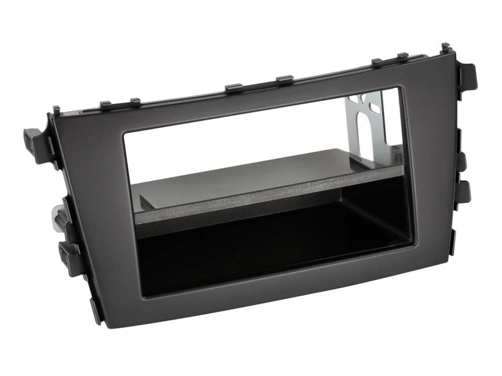 Monteringsram 2-DIN med prylfack, Suzuki Celerio 2014-2019, svart