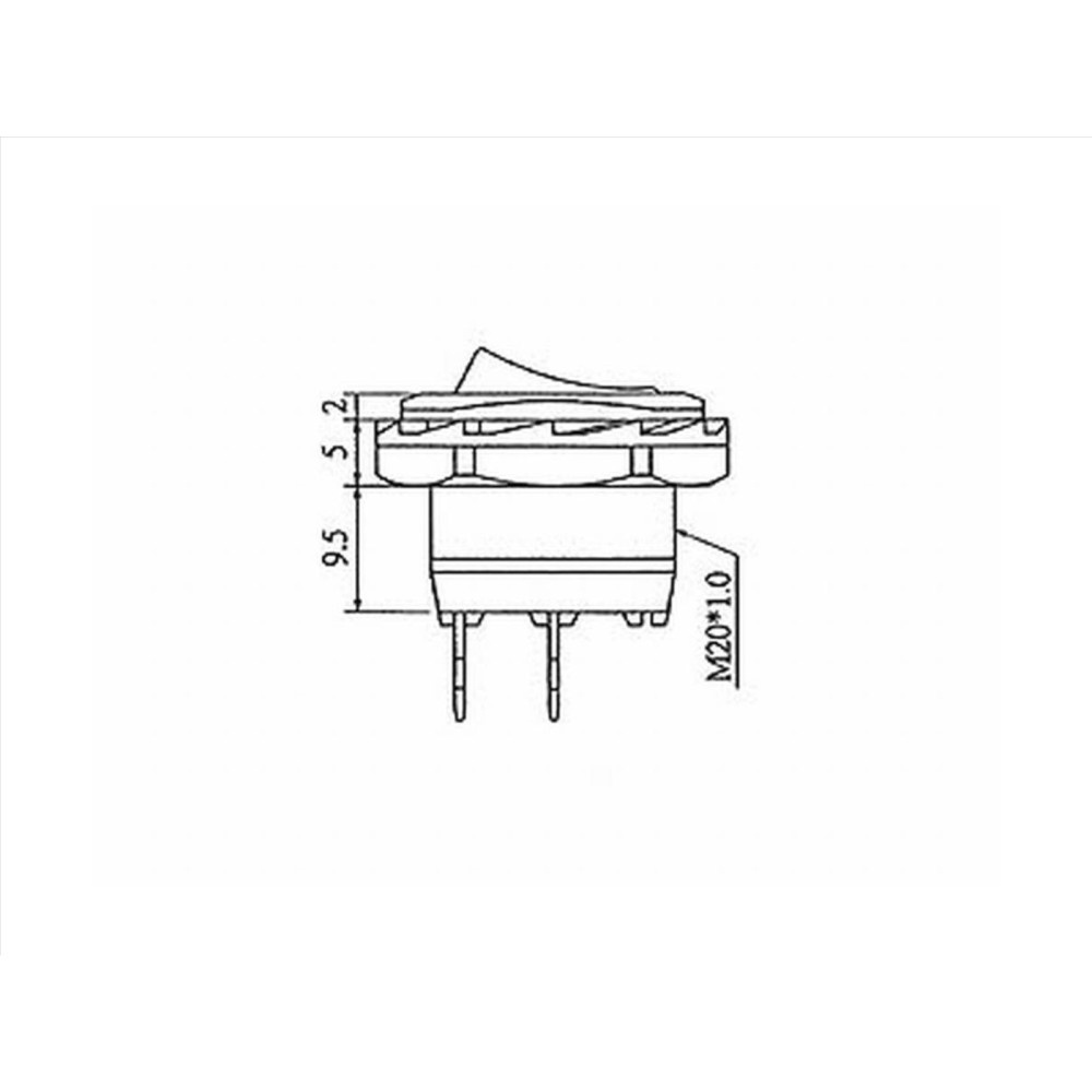 Växelströmbrytare ON/OFF/ON svart