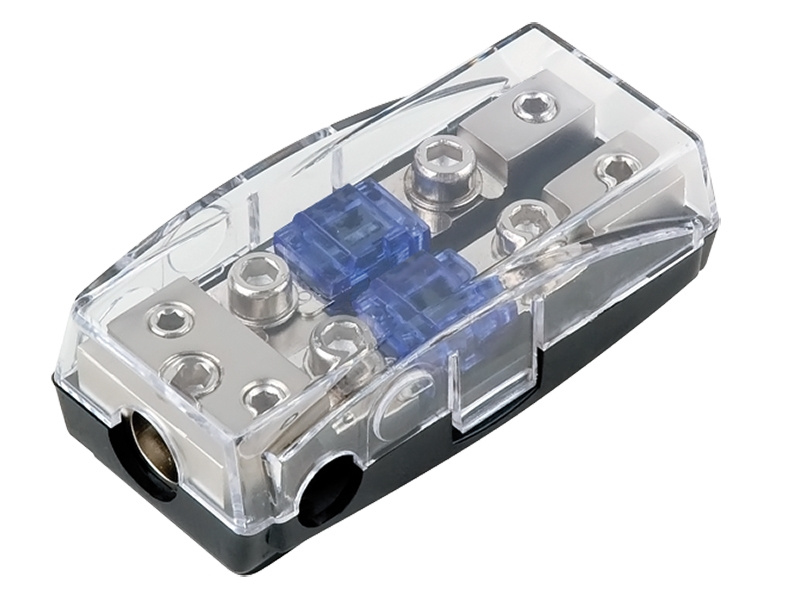 ACV AFS-säkringshållare för kablar 10mm² - 35mm², transparent plastkonstruktion.