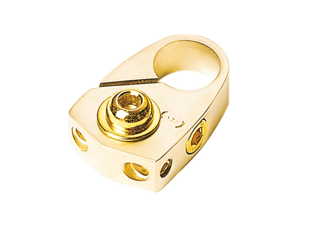 En metallkontakt för batteripolar, designad för 10 mm² kabel.