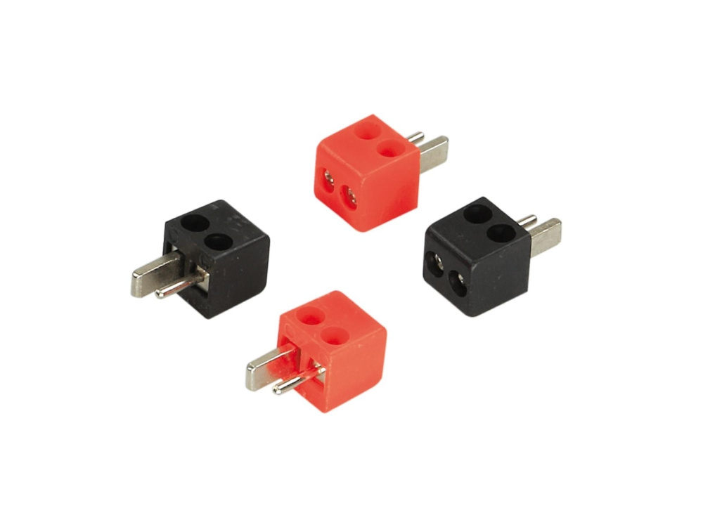 Högtalarkontakt DIN 2 x röd/svart 2,5mm²