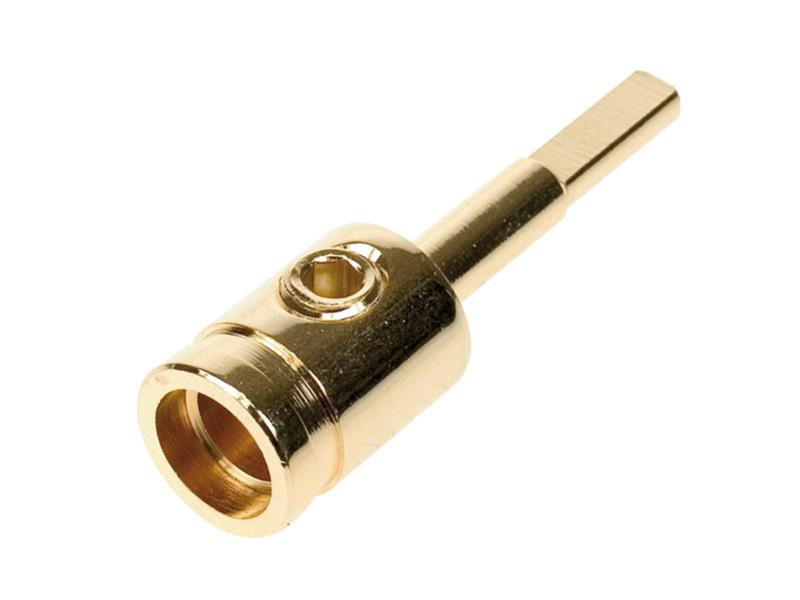 En guldfärgad kabelförminskare för 50mm² till 20mm² kablar.