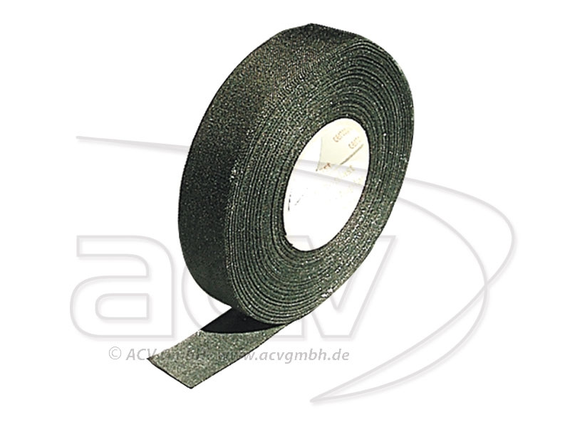 Svart polyester/tyg tejp, bredd 9mm, längd 25m.