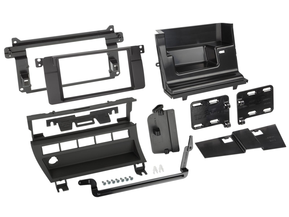 Monteringsram och tillbehör för BMW 3-serie E46 med plats för 5 knappar.