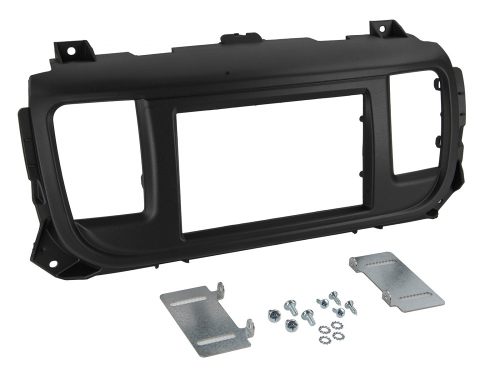 Monteringsram för 2-DIN med fästen och skruvar för Citroen/Opel/Peugeot/Toyota.