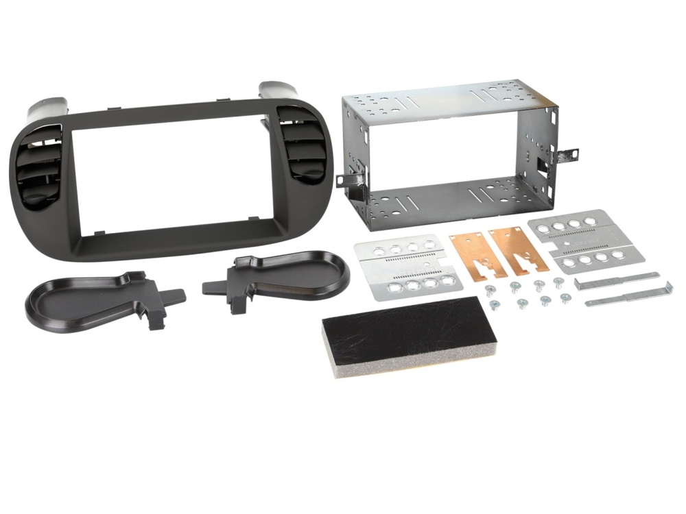 Monteringsram 2-DIN Fiat 500, matt svart