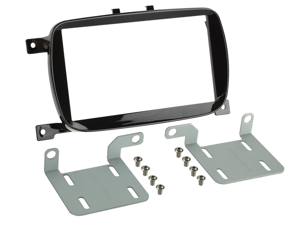 Monteringsram 2-DIN Fiat 500, piano black