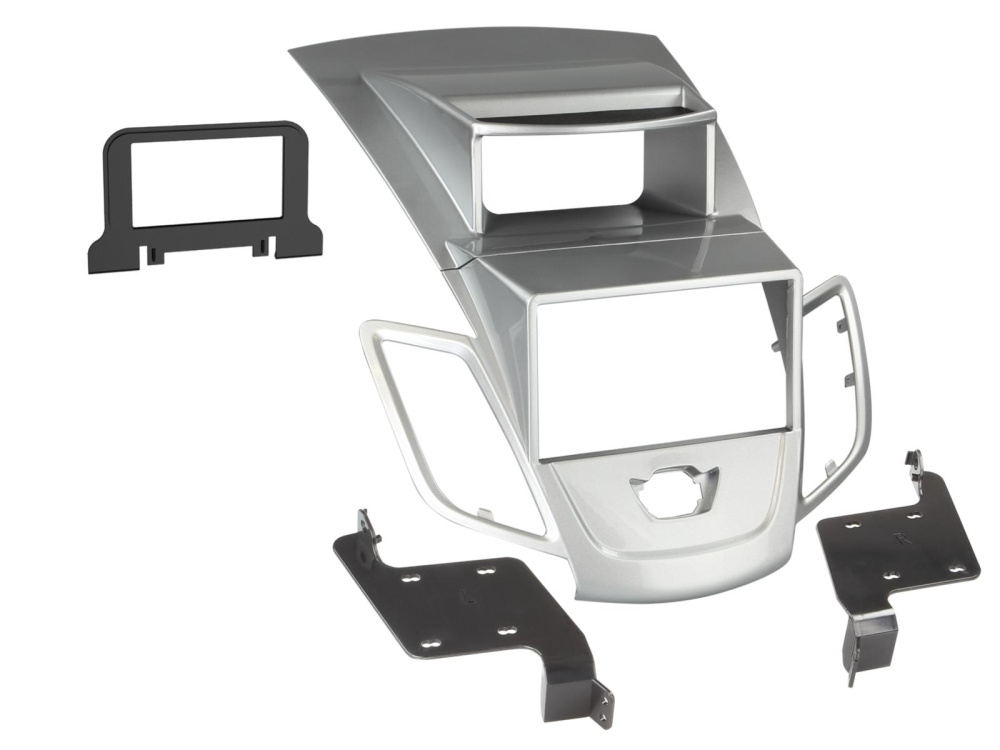 Monteringsram 2-DIN Ford Fiesta silver