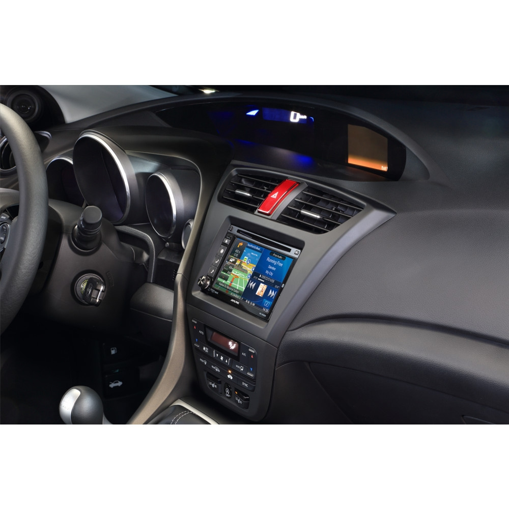 Monteringsram 2-DIN Honda Civic, svart