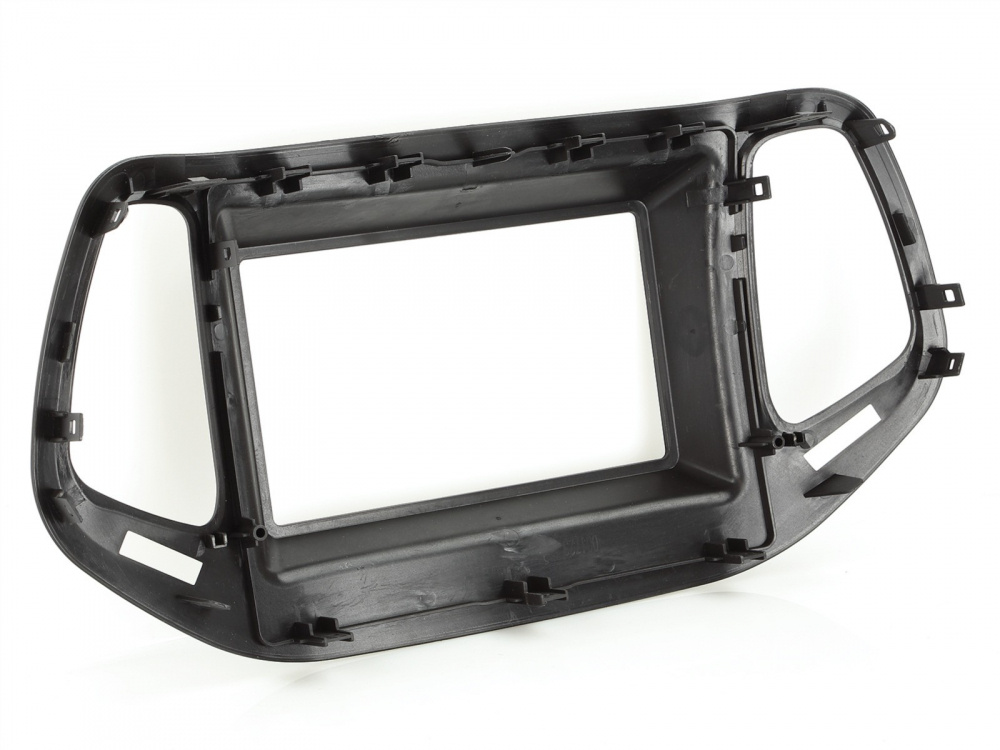 Monteringsram i plast för 1/2-DIN radio, specifikt för Jeep Compass 2017-2021.