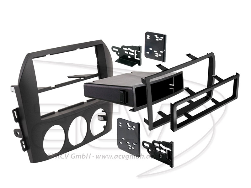 Monteringsram för bilstereo, innehåller olika delar och fästen för Mazda MX5/Miata.