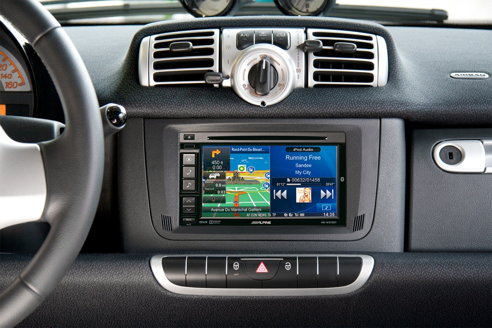 Monteringsram 2-DIN Smart ForTwo 2010-2015, svart