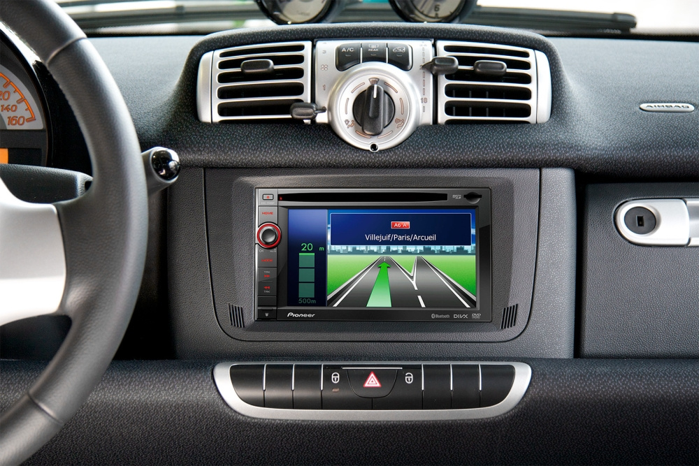 Monteringsram 2-DIN Smart ForTwo 2010-2015, svart