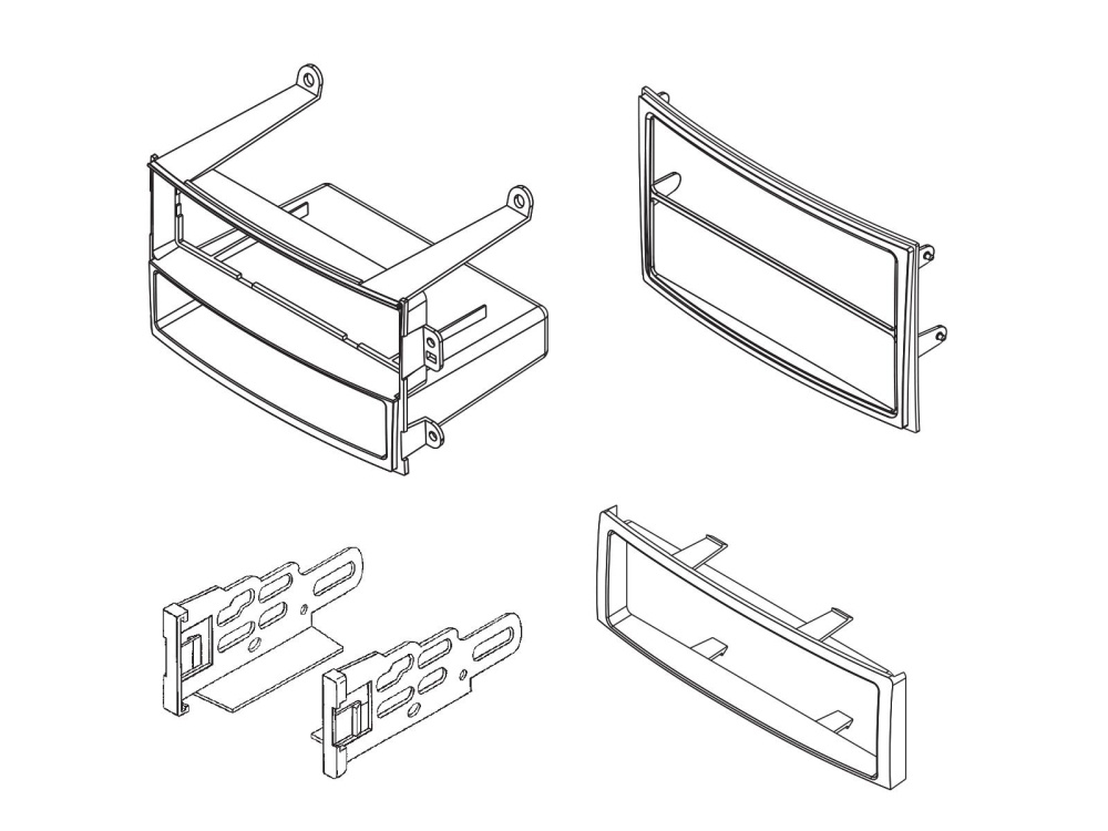 Monteringsram 2-DIN med prylfack, Nissan 350Z 2006-2009