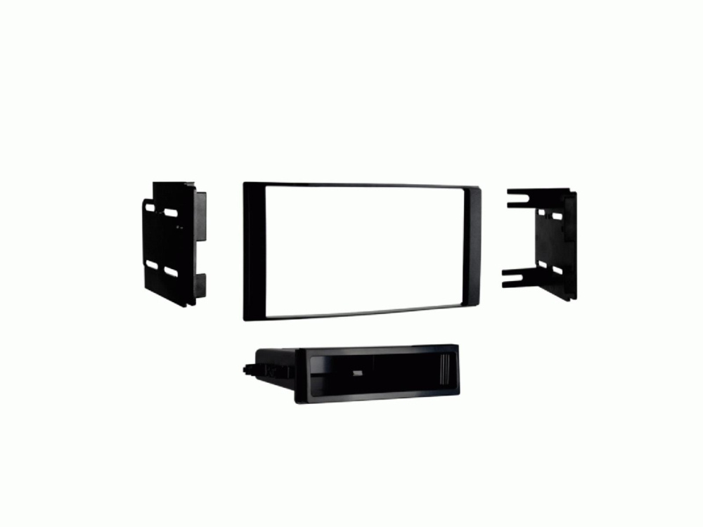 Monteringsram 2-DIN med prylfack Nissan Micra/Note/Versa, svart