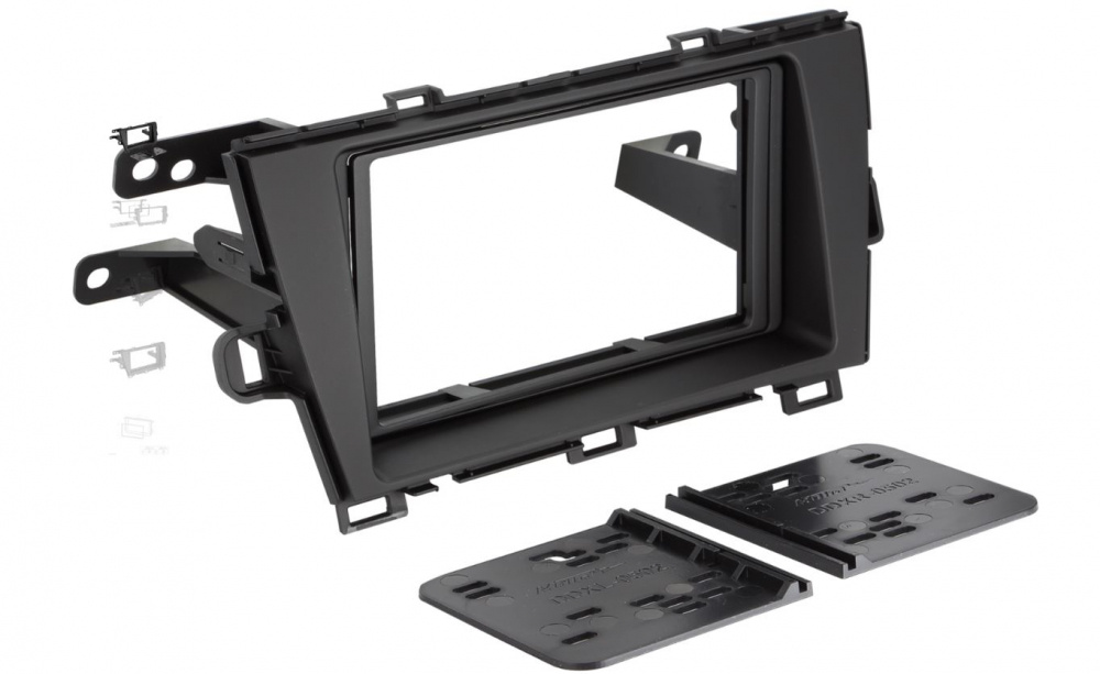 Monteringsram för 2-din enhet, passar Toyota Prius 09. Inkluderar sidopaneler.