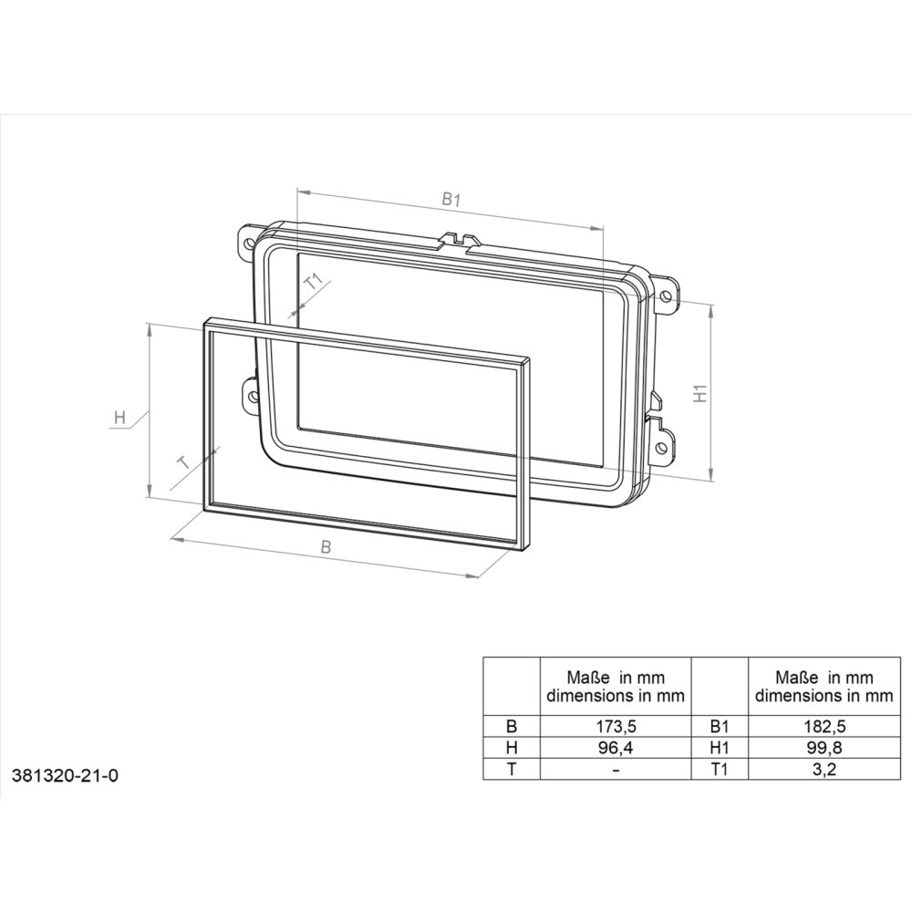 Monteringsram 2-din ram Audi A4 (B5) 99-01 svart