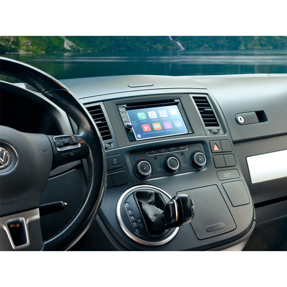 Monteringsram 2-DIN VW T5/Touareg, svart