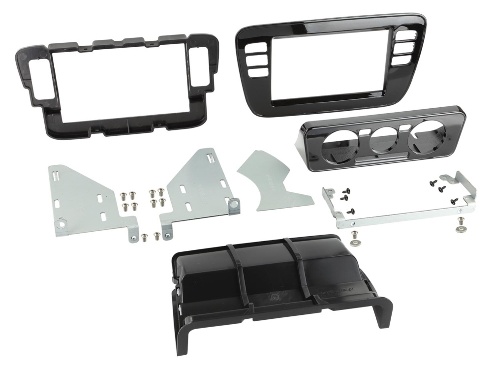 Monteringsram 2-DIN Seat/Skoda/VW, piano black